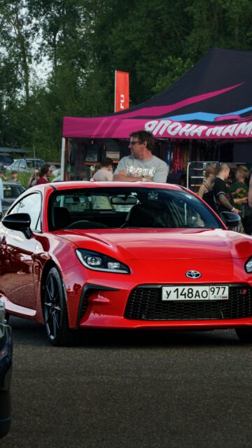 Stunning Red Toyota GR86 Sportscar Car Meet Mobile HD Wallpaper