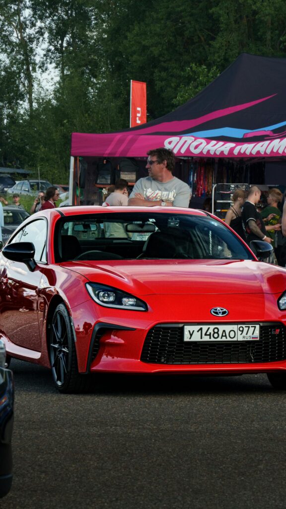 Stunning Red Toyota GR86 Sportscar Car Meet Mobile HD Wallpaper