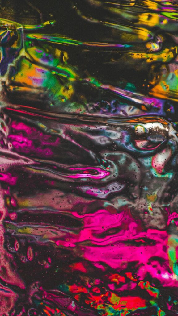 Vibrant Neon Abstract Liquid Paint Fluid Art Mobile Wallpaper