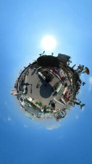 360 Degree Tiny Planet City Park View Mobile Wallpaper