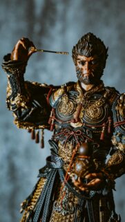 Sun Wukong Monkey King Detailed Warrior Golden Armor Phone Wallpaper