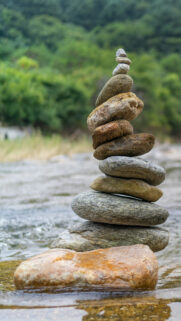 Zen Stone Stacking for Grounding and Manifestation Flow Energy Wallpaper