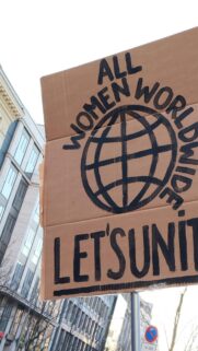 All Women Worldwide Let’s Unite Protest Sign Phone Wallpaper