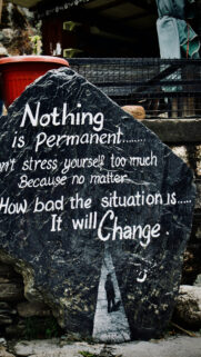 Nothing is Permanent Daily Affirmation Vision Board Motivation Wallpaper
