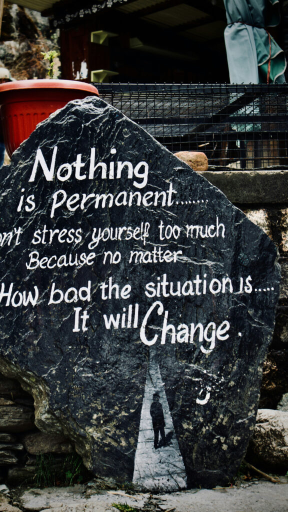 Nothing is Permanent Daily Affirmation Vision Board Motivation Wallpaper