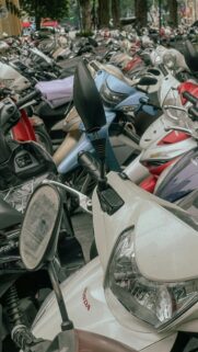 Urban Scooter Parking Lot Aesthetic Phone Wallpaper