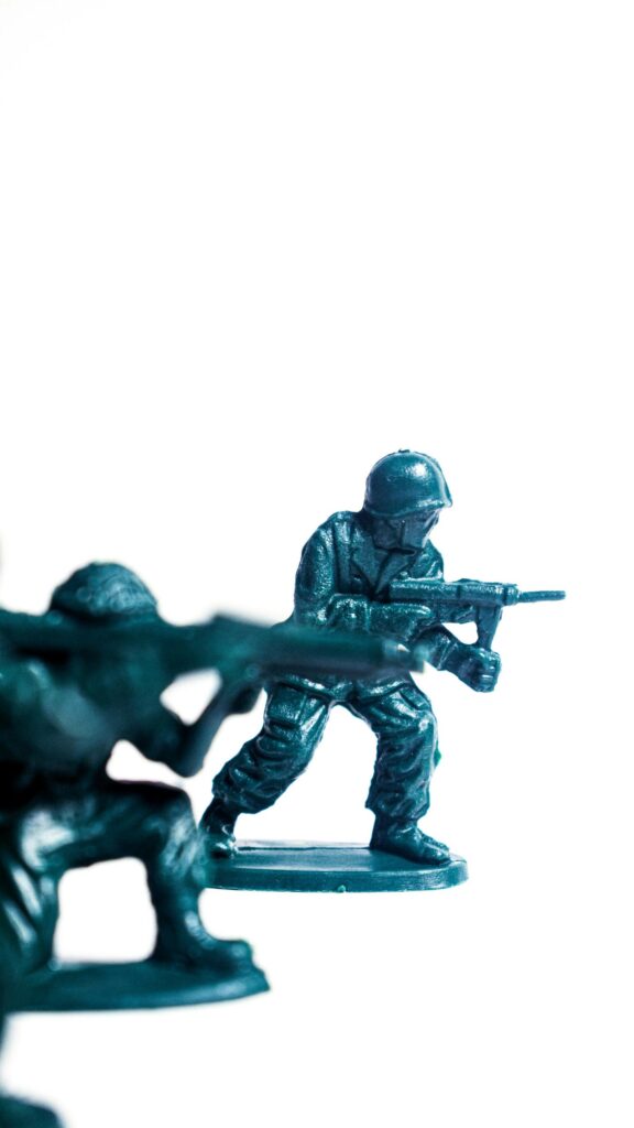 Classic Green Plastic Toy Soldiers Battle Scene Mobile Wallpaper