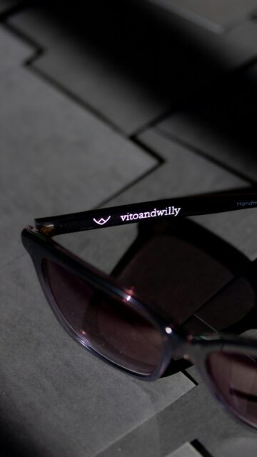 Elegant Vito and Willy Designer Sunglasses Macro Close-up Mobile Wallpaper