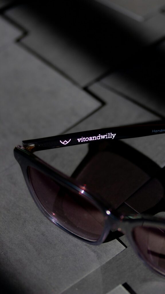 Elegant Vito and Willy Designer Sunglasses Macro Close-up Mobile Wallpaper