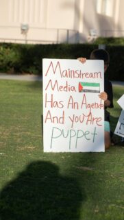 Protest Sign Featuring Palestine Flag and Social Commentary Mobile Wallpaper