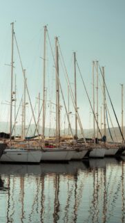 Serene Yacht Marina at Golden Hour Aesthetic Phone Wallpaper