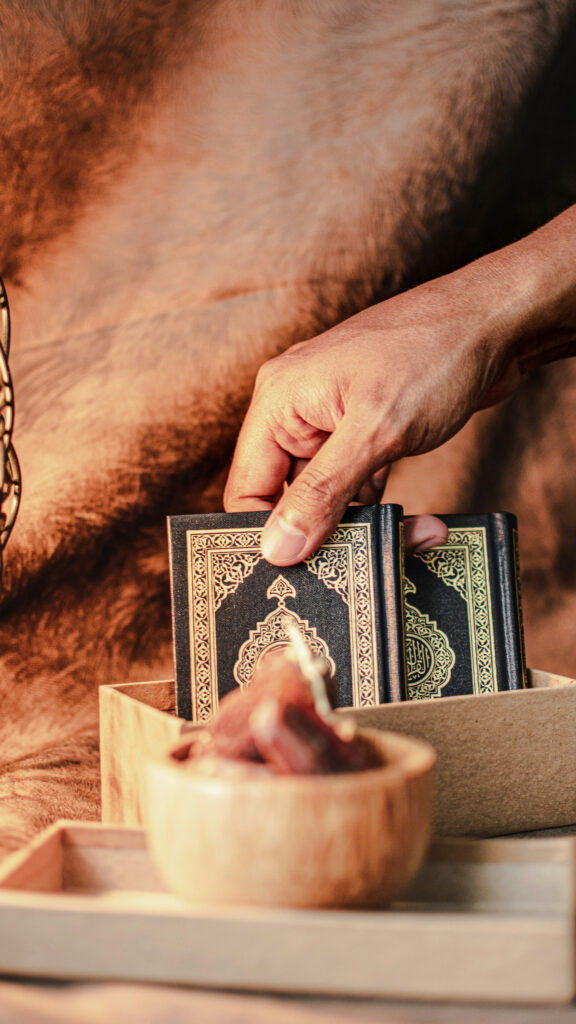 Sacred Quran Reflection Spiritual Energy and Mindfulness Wallpaper