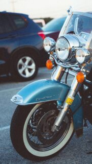 Vintage Blue Harley Davidson Road King Motorcycle Phone Wallpaper
