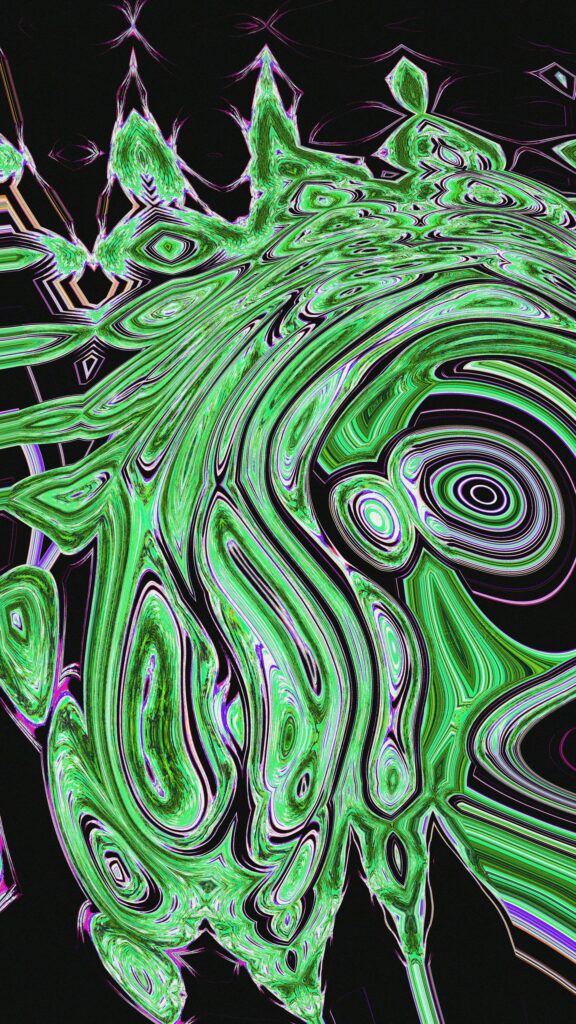 Abstract Neon Green Liquid Marble Flow Swirl Art Mobile Wallpaper