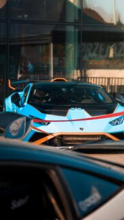 Stunning Light Blue Lamborghini Huracán STO Supercar Phone Wallpaper