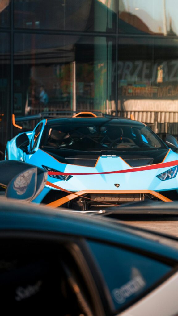 Stunning Light Blue Lamborghini Huracán STO Supercar Phone Wallpaper