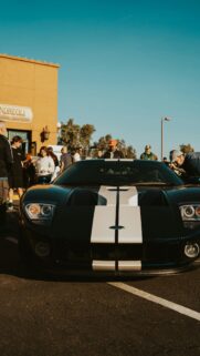 Stunning Black Ford GT Supercar Front View Mobile Wallpaper