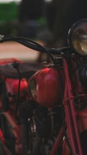 Vintage Red Indian Motorcycle Close-up Aesthetic Phone Wallpaper