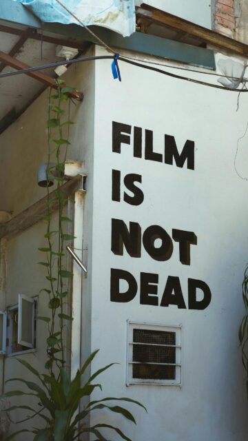 Film Is Not Dead Minimalist Aesthetic Street Art Phone Wallpaper