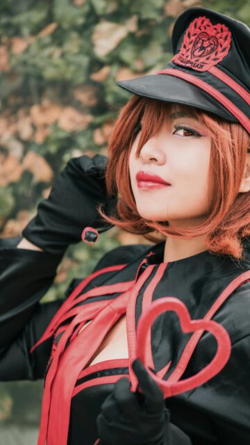 Stunning Red Haired Anime Cosplay Girl Portrait Mobile Wallpaper