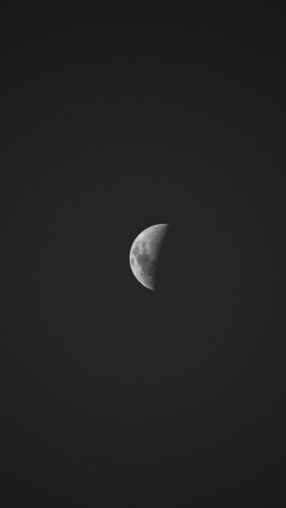 First Quarter Moon Phase Spiritual Growth and Manifestation Wallpaper