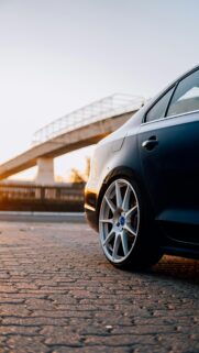 Stanced Sport Sedan Golden Hour Car Photography Mobile Wallpaper