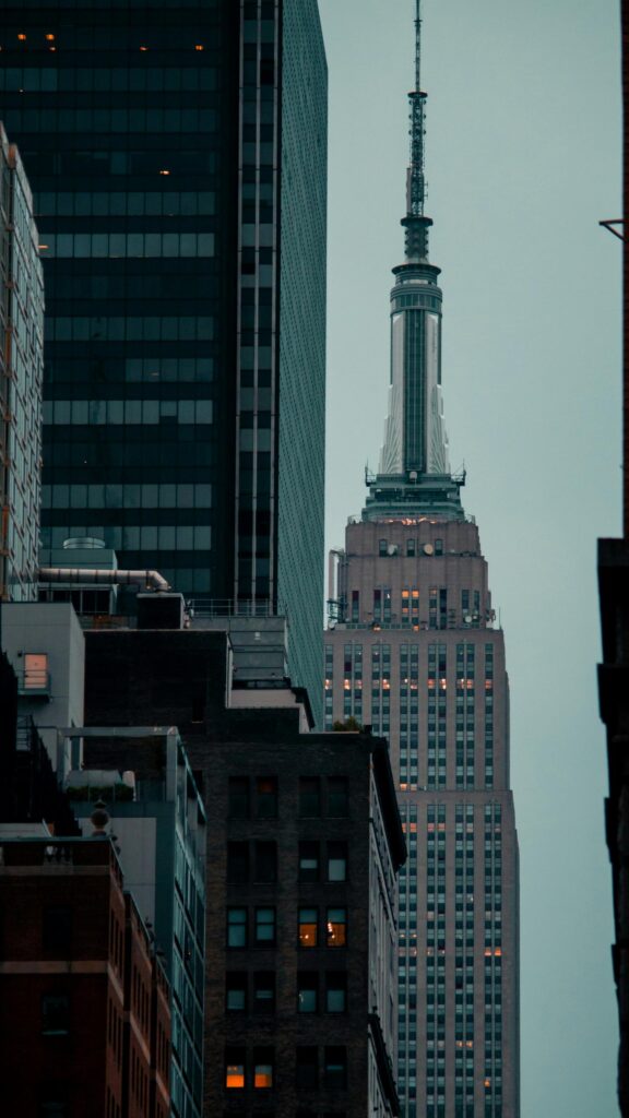 Empire State Building Urban Sunset Cityscape Mobile Wallpaper