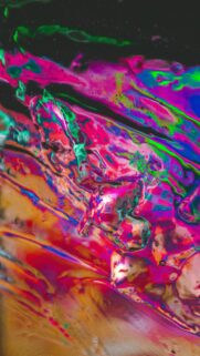 Vibrant Abstract Fluid Liquid Art Iridescent Neon Colors Mobile Wallpaper