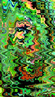 Abstract Neon Green Psychedelic Swirls and Liquid Distortion Wallpaper