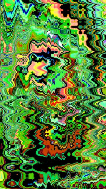 Abstract Neon Green Psychedelic Swirls and Liquid Distortion Wallpaper