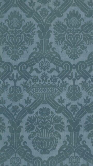 Elegant Blue Victorian Damask Floral Pattern Phone Wallpaper