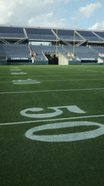 50 Yard Line Football Field Stadium View Mobile Wallpaper