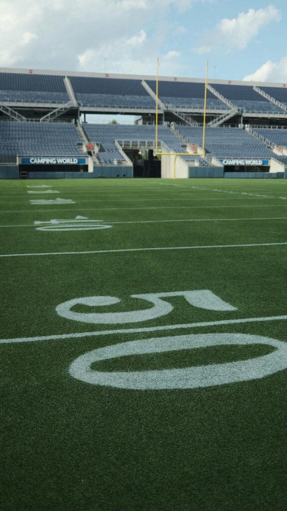 50 Yard Line Football Field Stadium View Mobile Wallpaper