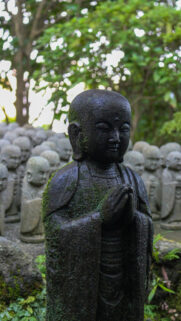 Zen Jizo Statue Spiritual Meditation and Mindfulness Energy Wallpaper