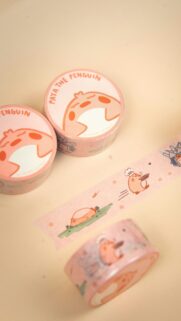 Cute Paya the Penguin Washi Tape Kawaii Stationery Aesthetic Wallpaper