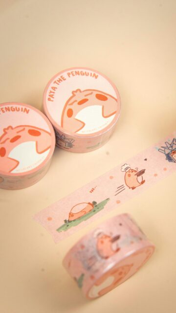 Cute Paya the Penguin Washi Tape Kawaii Stationery Aesthetic Wallpaper