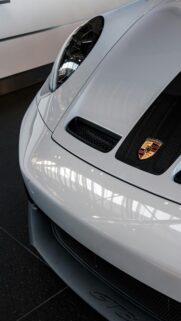 Stunning Grey Porsche 911 GT3 Front End Close-Up Phone Wallpaper