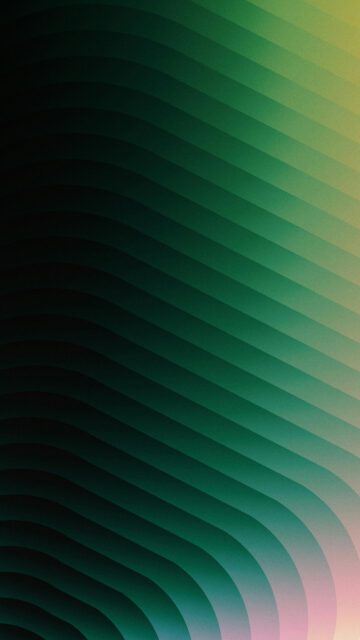Minimalist Green Wavy Gradient Abstract Art Mobile Wallpaper