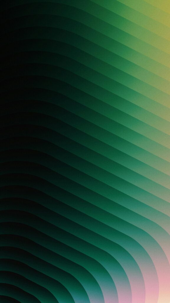 Minimalist Green Wavy Gradient Abstract Art Mobile Wallpaper