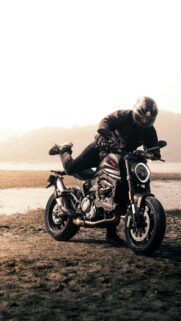 Ducati Monster Rider Stunt Sport Bike Aesthetic Phone Wallpaper