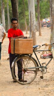 Street Vendor With Bicycle Cooler Professional Photography Mobile Wallpaper