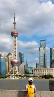 Shanghai Skyline Oriental Pearl Tower Travel View Mobile Wallpaper