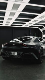 Matte Black Aston Martin Vantage Luxury Sports Car Phone Wallpaper