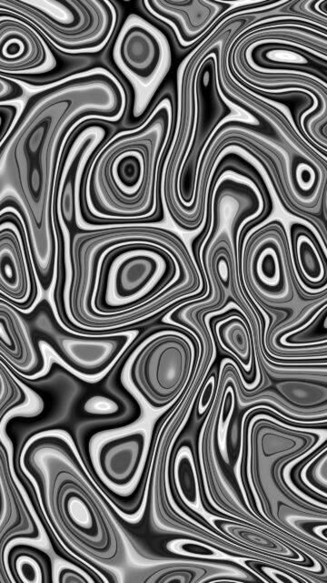 Abstract Liquid Swirls Black and White Aesthetic Mobile Wallpaper