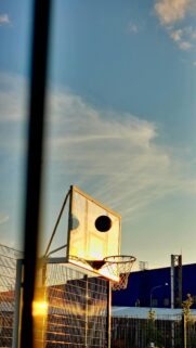 Golden Hour Basketball Hoop Silhouette Phone Wallpaper