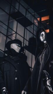 Mysterious Fashion Mannequins in Black Aesthetic Mobile Wallpaper