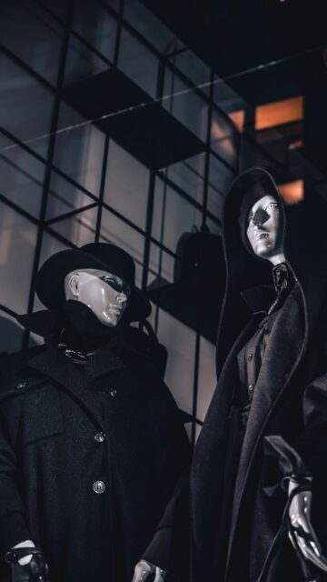 Mysterious Fashion Mannequins in Black Aesthetic Mobile Wallpaper