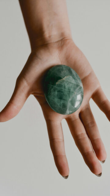 Green Fluorite Crystal Palm Stone for Focus and Mental Clarity Wallpaper