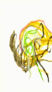 Abstract Yellow and Green Artistic Scribble Phone Wallpaper