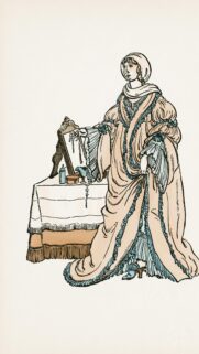 Elegant Victorian Lady Vintage Fashion Illustration Phone Wallpaper